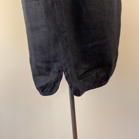 LORD and Taylor linen skirt navy blue slits scalloped hem pockets size small - Picture 9 of 14